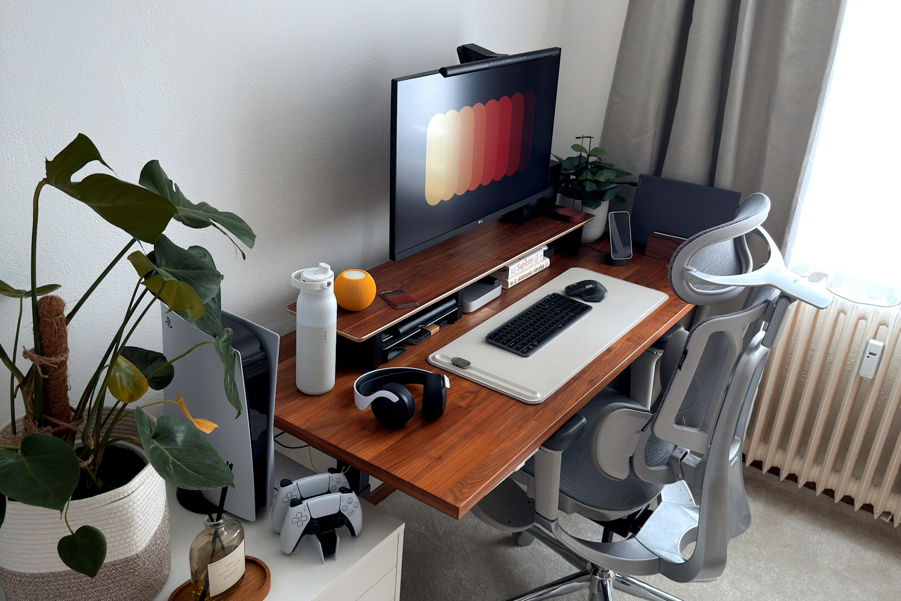Bright, organized modern home workspace